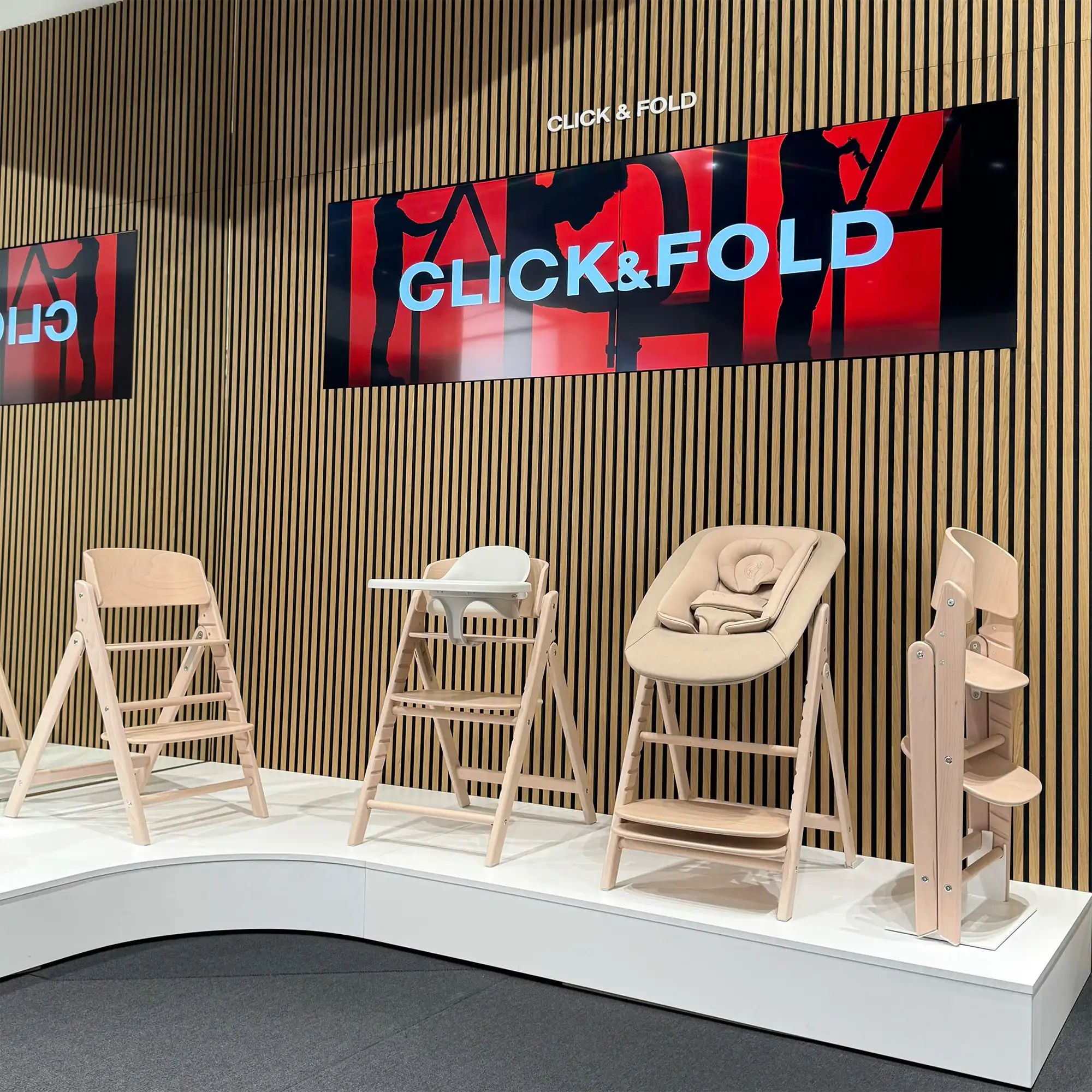 Ekspozycja krzesełek Cybex Click&Fold w oficjalnym salonie 3kiwi we Wrocławiu