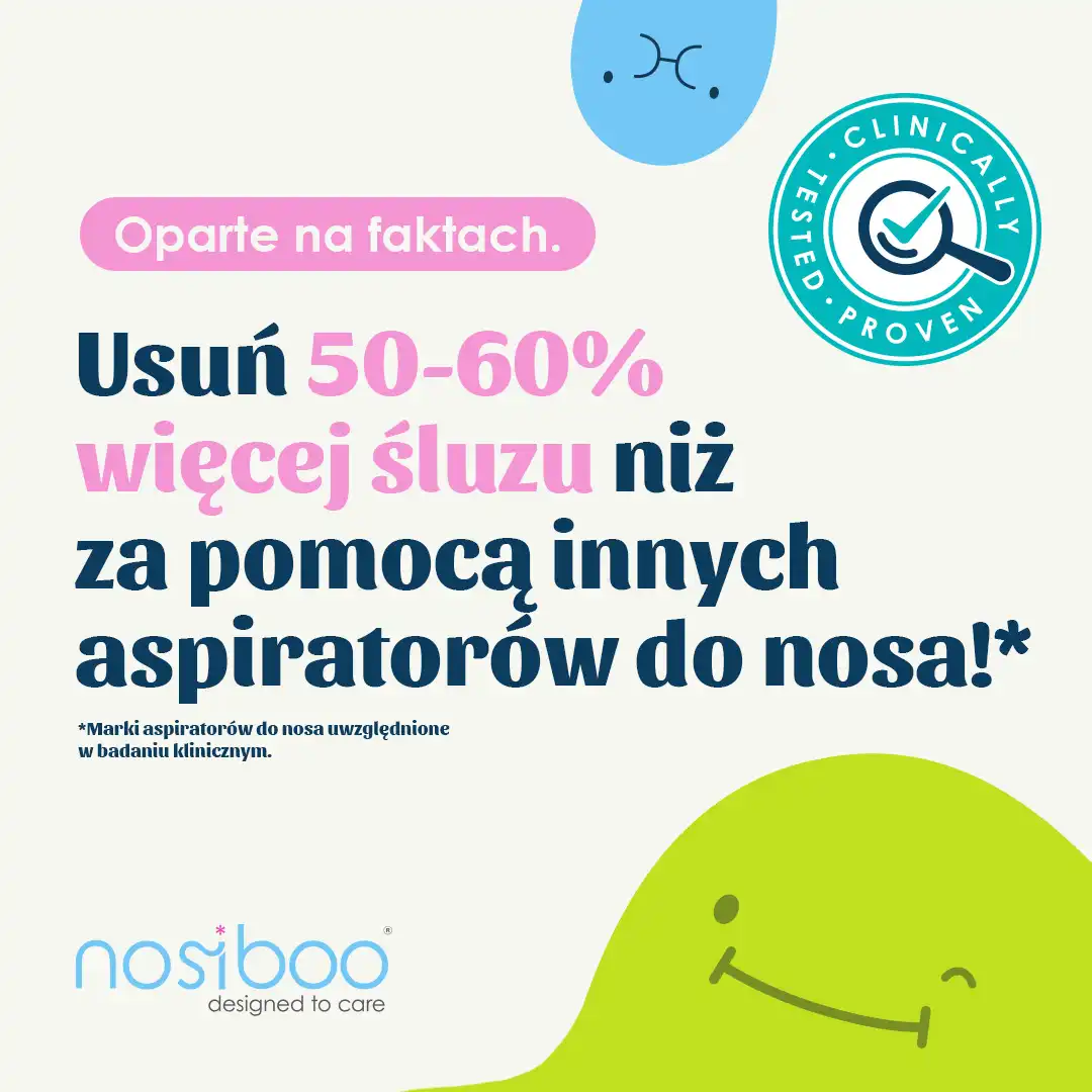 Wizualizacja działania aspiratora Nosiboo Pro – schemat zasysania wydzieliny z nosa