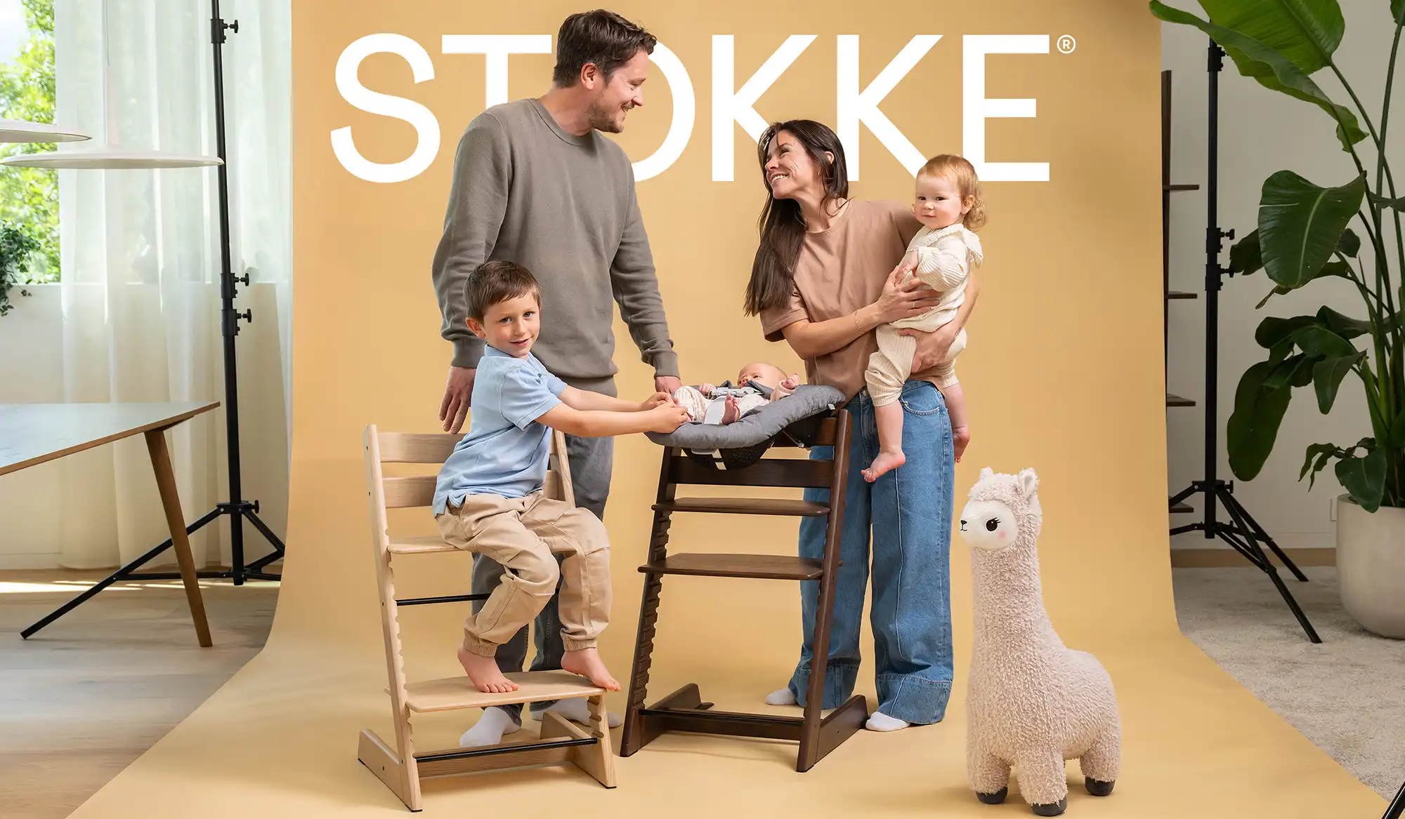 Stokke Tripp Trapp 4w1 Natural z leżaczkiem niemowlęcym, Baby Setem i tacką