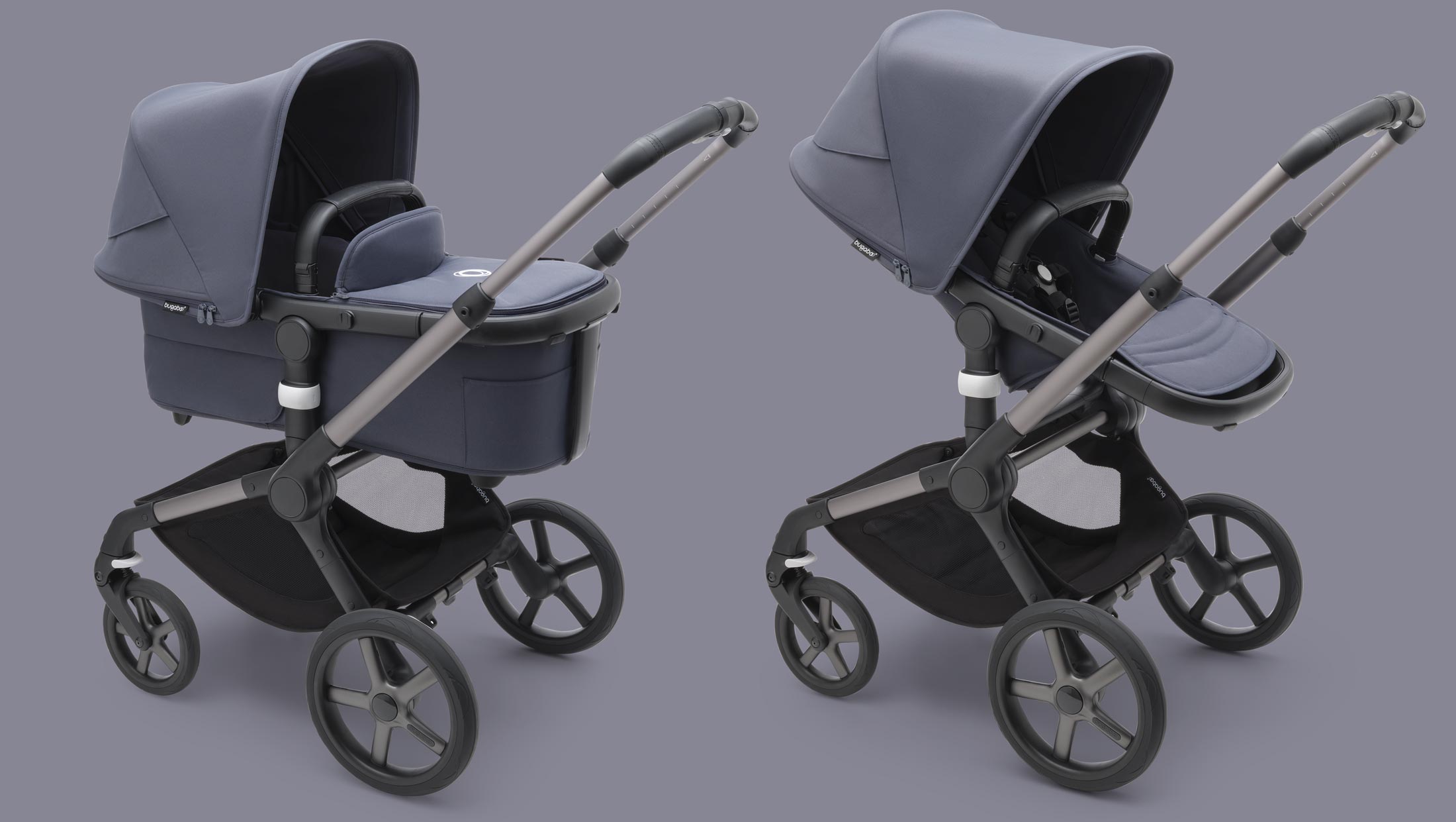 Bugaboo Fox 5 Complete stroller in a uniform Stormy Blue version