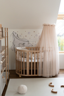 Waldin® tulle canopy with bracket Beige