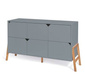 Bellamy Lotta komoda 6-szuflad | Gray (szary mat + dąb)