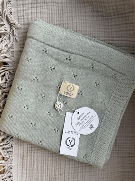 Yosoy® 100% merino wool jersey blanket | blue