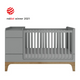 Bellamy | Up! gray crib 70x120 expandable to 70 x160 + desk