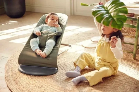 BabyBjorn | BLISS Baby Bouncer | Leżaczek-Bujaczek | 100% Bawełna | Ciemnozielony