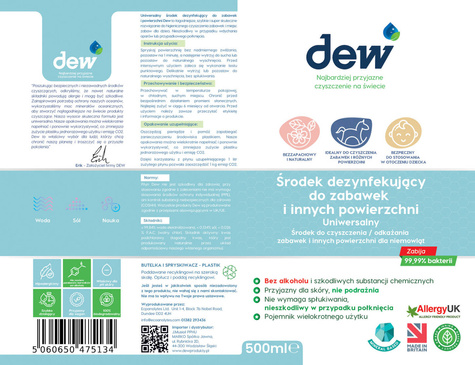 Dew™ Toy &amp; Surface Sanitiser mineral disinfectant 500ml