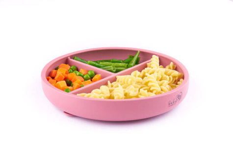 Baby In World® three-piece silicone plate with suction cup
