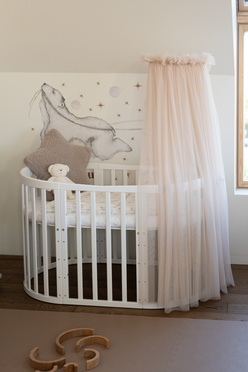 Waldin® tulle canopy with bracket Beige