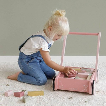 Little Dutch pram with blocks | Pink