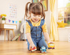 B.Toys™ Mini Wheeee-ls! zestaw 3 mini autek z napędem pull-back | radiowóz, atobus szkolny, wyścigówka