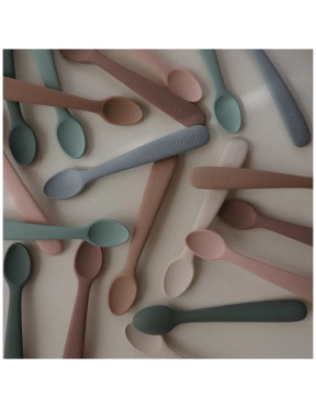 Mushie silicone spoons 2pack powder blue