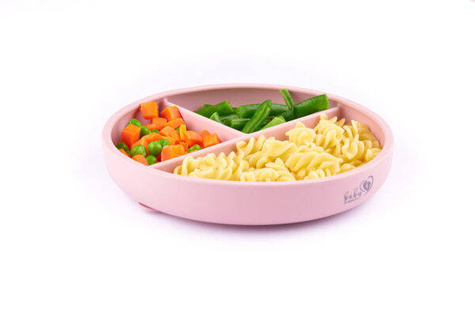 Baby In World® three-piece silicone plate with suction cup