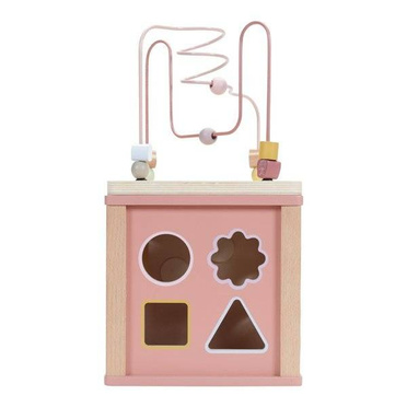 LITTLE DUTCH wooden activation cube | Pink Flowers