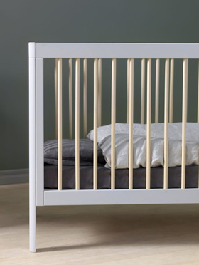 Troll Nursery | Lukas Duo Colour | Łóżeczko Dziecięce - 120 x 60 cm | Soft Grey + Natural Wax