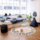 Lorena Canals® handwoven 100% cotton rug Ø150 cm | ABC Natural + Black
