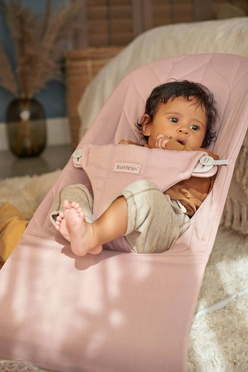 BabyBjorn | BLISS Baby Bouncer | Leżaczek-Bujaczek | 100% Bawełna | Petal Quilt, Piaskowy Szary