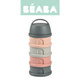 BEABA | Zestaw 4 Pojemników do Przechowywania Mleka | mineral grey / pink