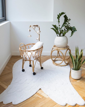 Lorena Canals® handwoven 100% cotton rug 120 x 160 cm | Wings Silhouette