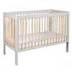 Troll Nursery | Lukas Duo Color | Crib - 120 x 60 cm | Soft Gray + Natural Wax