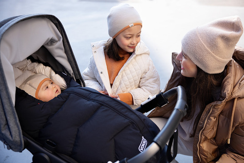 Lodger® waterproof double layer winter stroller sleeping bag light gray Taslon Drizzle