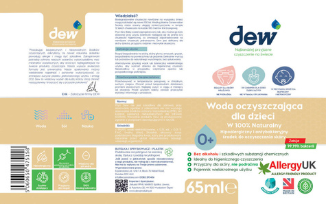 Dew™ Baby Cleansing Water pielęgnacyjna woda oczyszczająca dla dzieci 65ml 