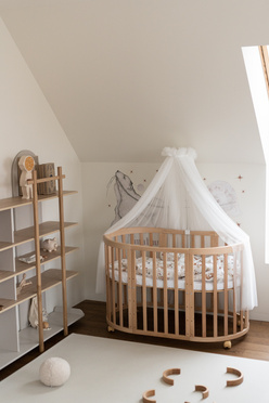 Waldin® tulle canopy with bracket Ecru