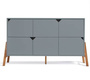 Bellamy Lotta 6-drawer dresser | Gray (matte gray + oak)