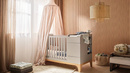Bellamy | Up! gray crib 70x120 expandable to 70 x160 + desk