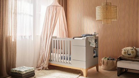 Bellamy | Up ! grey łóżeczko 70x120 rozsuwane do 70 x160 + biurko 