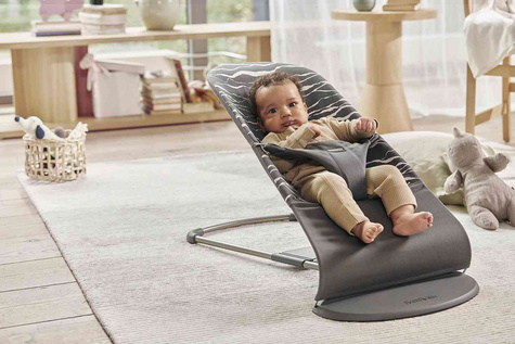BabyBjorn® Bliss Cotton leżaczek-bujaczek | Antracyt Landscape Print 