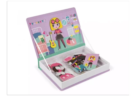 Janod | Magnetyczna Układanka | Magnetibook | Kostiumy Dziewczynka 