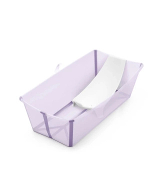 Stokke® Flexi Bath® X-Large + Newborn Support duża wanienka z wkładką | Transparent Calming Lavender