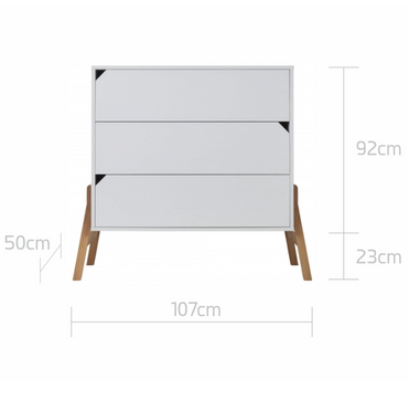 Bellamy Lotta snow 3-drawer chest of drawers