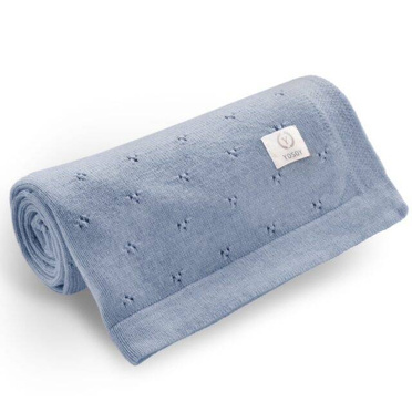 Yosoy® 100% merino wool jersey blanket | blue