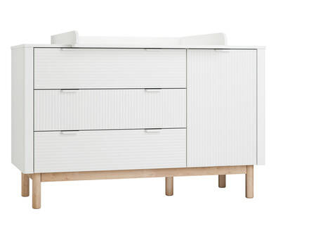 Pinio Miloo chest of drawers 3 drawers + 1 door white