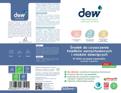 Dew™ Car Seat &amp; Stroller Cleaner mineral cleaner for car seats and strollers 500ml