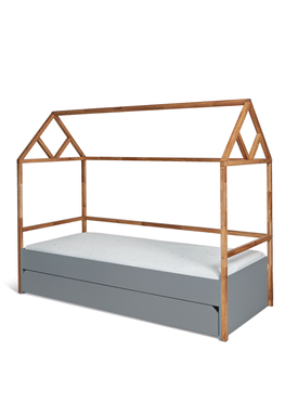 Bellamy | Lotta gray house crib with drawer 90x200