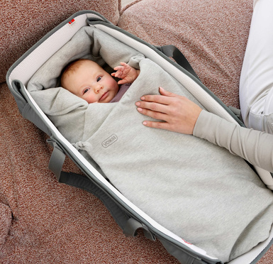 Lodger® waterproof double layer winter stroller sleeping bag light gray Taslon Drizzle