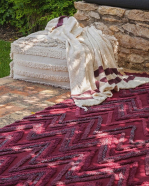 Lorena Canals® ręcznie tkany dywan ze 100% bawełny 170 x 240 cm | Earth Savannah Red