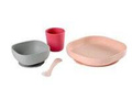 Beab | Set of Silicone Dishes with Suction Cup | Pink