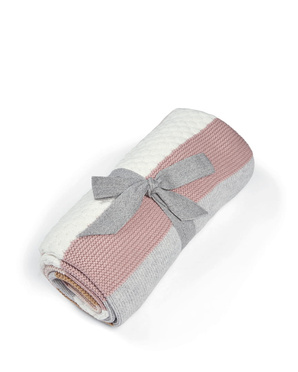 Mamas &amp; Papas | Woven Cotton Blanket | Pink Stripes