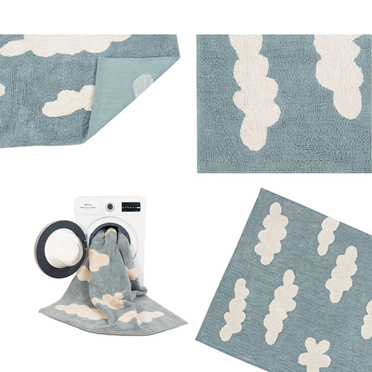 Lorena Canals® handwoven 100% cotton rug 120 x 160 cm | Cloud Vintage Blue