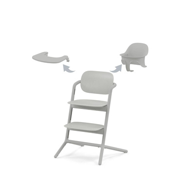 Cybex® Lemo 2™ 3-in-1 set, ergonomic chair + baby set + tray | Suede Grey