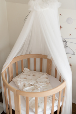 Waldin® tulle canopy with bracket Ecru