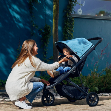 Thule | Spring | Lekki Wózek Spacerowy | Matt Black + Teal Melange