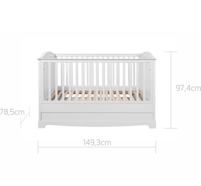 Bellamy Royal timeless white crib 70x140