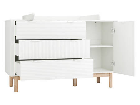 Pinio Miloo chest of drawers 3 drawers + 1 door white