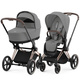 Cybex® Priam 4 2in1 set, deep-stroller | Mirage Grey + Rosegold