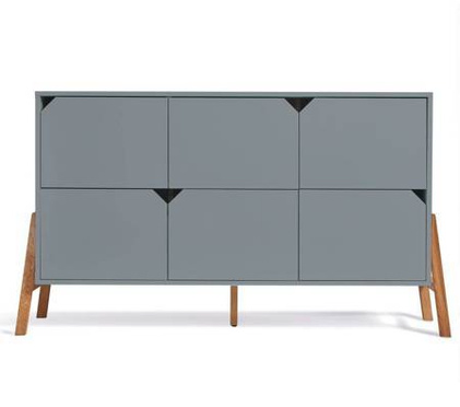 Bellamy Lotta komoda 6-szuflad | Gray (szary mat + dąb)