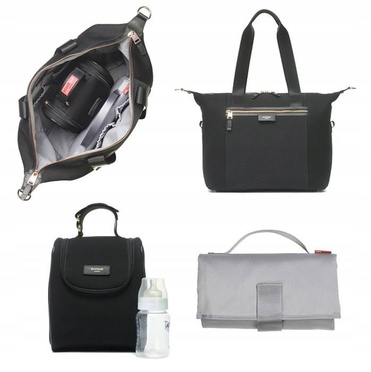Storksak® Stevie Luxe nursing bag | Scuba Black